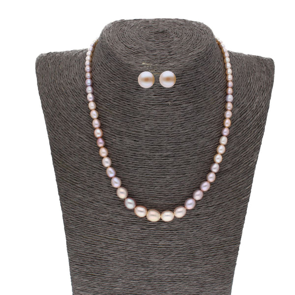 J Pearls Single Line Graded Pearl Set - Real Pearl Jewelry - Distacart