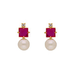 Thumbnail for J Pearls Classic Red Pearl Pendant Set - Real Pearl Jewelry - Distacart