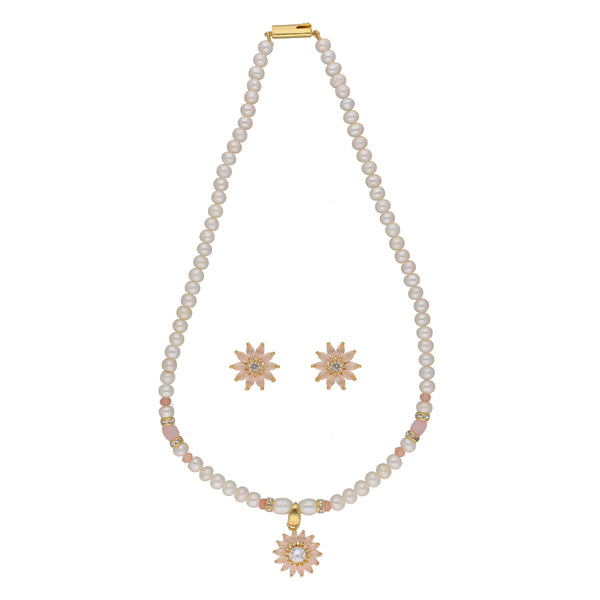 J Pearls Dhavni 1 Line Pearl Sets - Real Pearl Jewelry - Distacart