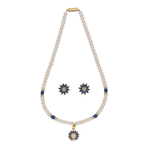 J Pearls Eeshika 1 Line Pearl Sets - Real Pearl Jewelry - Distacart