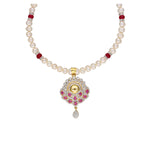 Thumbnail for J Pearls Fatehjit 1 Line Pearl Sets - Real Pearl Jewelry - Distacart