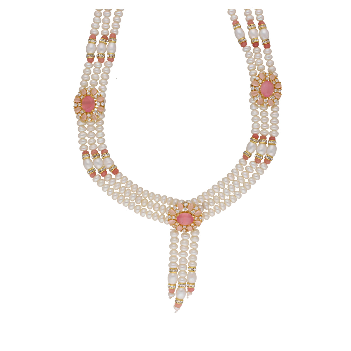 J Pearls Eva 3 Lines Pearl Sets - Real Pearl Jewelry - Distacart