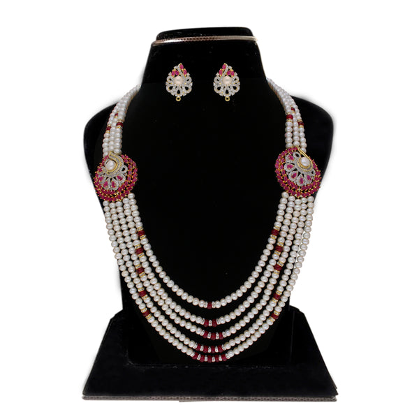 J Pearls Abarna 5 Lines Pearl Sets - Real Pearl Jewelry - Distacart