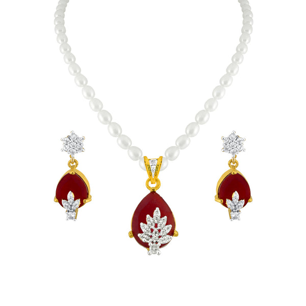 J Pearls Designer Drop Pendant Set - Real Pearl Jewelry - Distacart