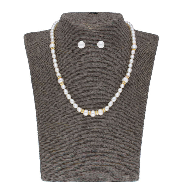 J Pearls Yashvi 1 Line Pearl Set - Real Pearl Jewelry - Distacart