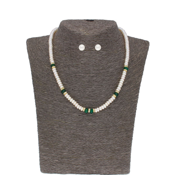 J Pearls Abharika 1 Line Pearl Set - Real Pearl Jewelry - Distacart