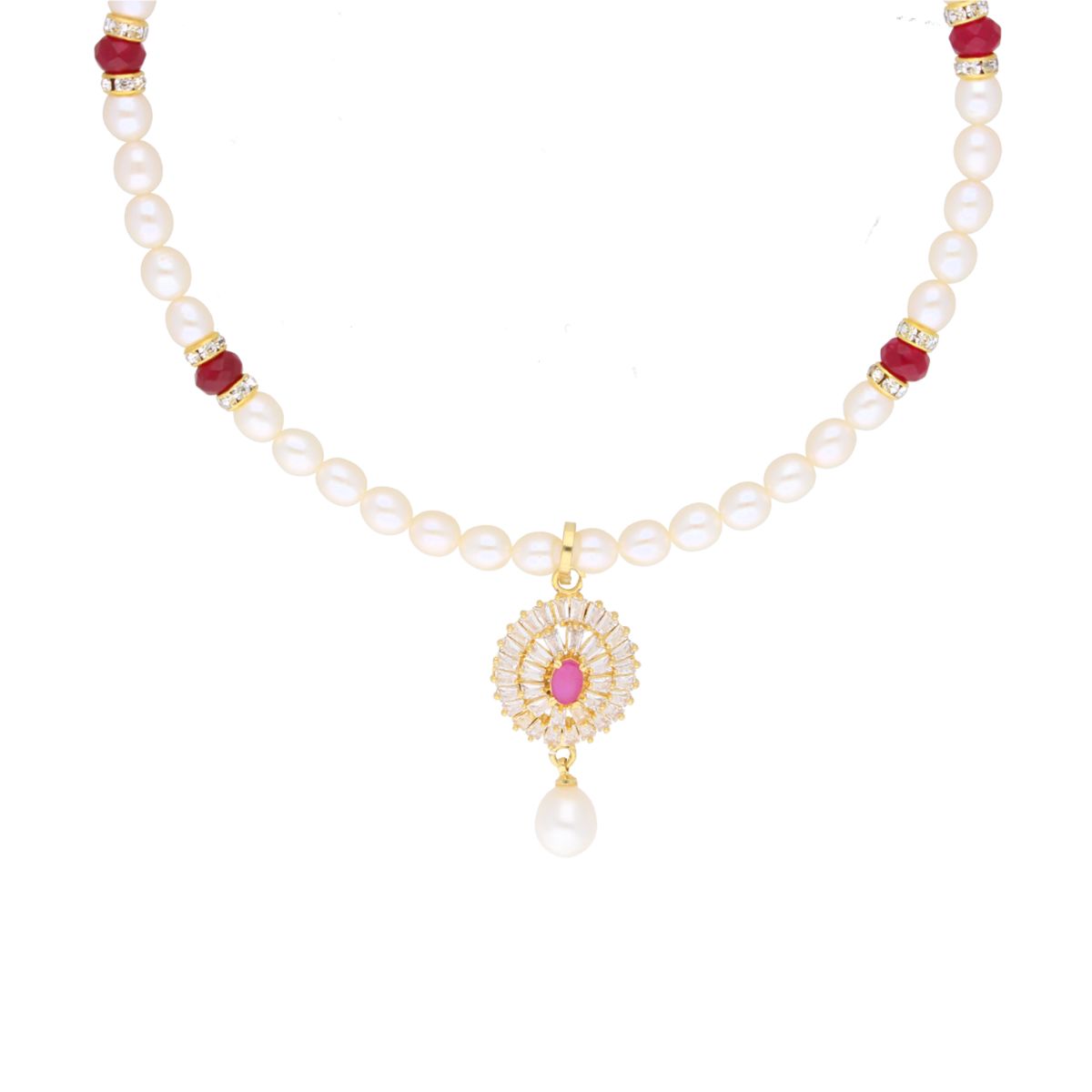 J Pearls Haarshini Pearl Set - Real Pearl Jewelry - Distacart