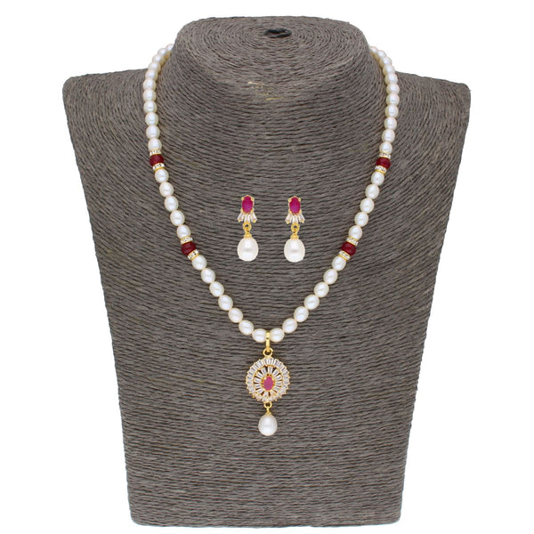 J Pearls Haarshini Pearl Set - Real Pearl Jewelry - Distacart