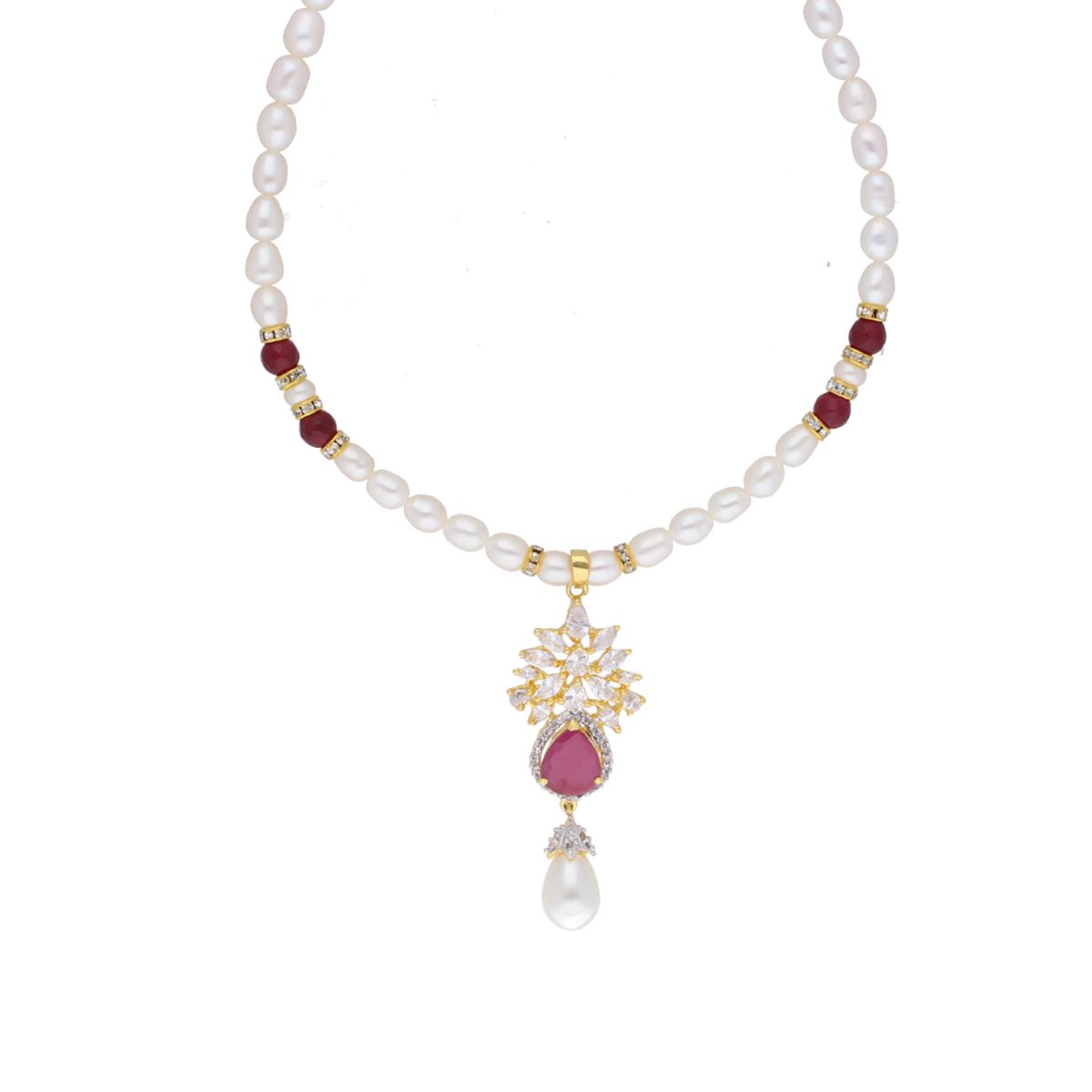 J Pearls Navishka Pearl Set - Real Pearl Jewelry - Distacart