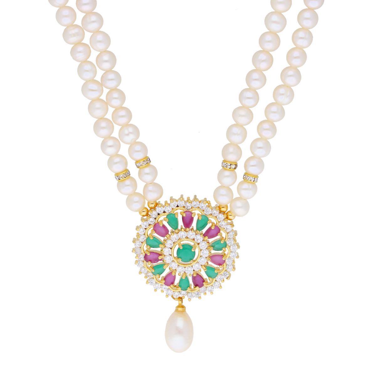 J Pearls Abeedha Pearl Set - Real Pearl Jewelry - Distacart