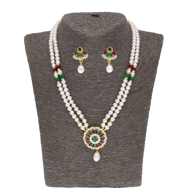 J Pearls Abeedha Pearl Set - Real Pearl Jewelry - Distacart