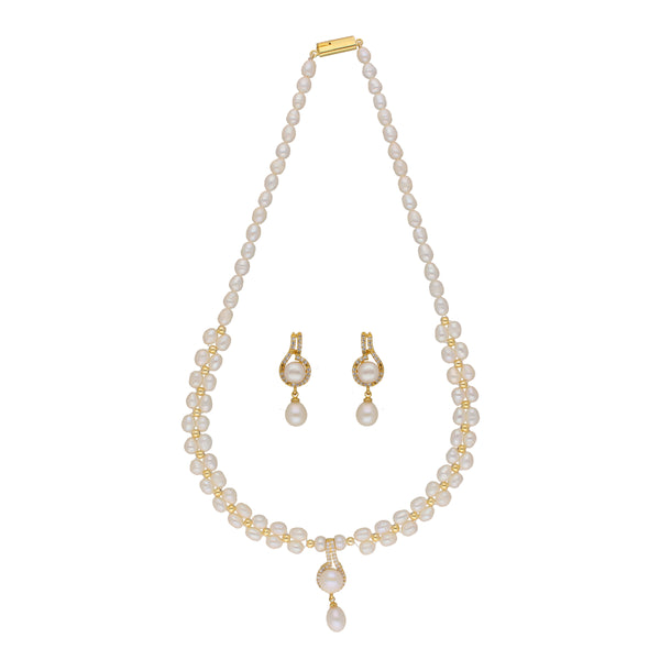 J Pearls Dharti 1 Line Pearl Sets - Real Pearl Jewelry - Distacart