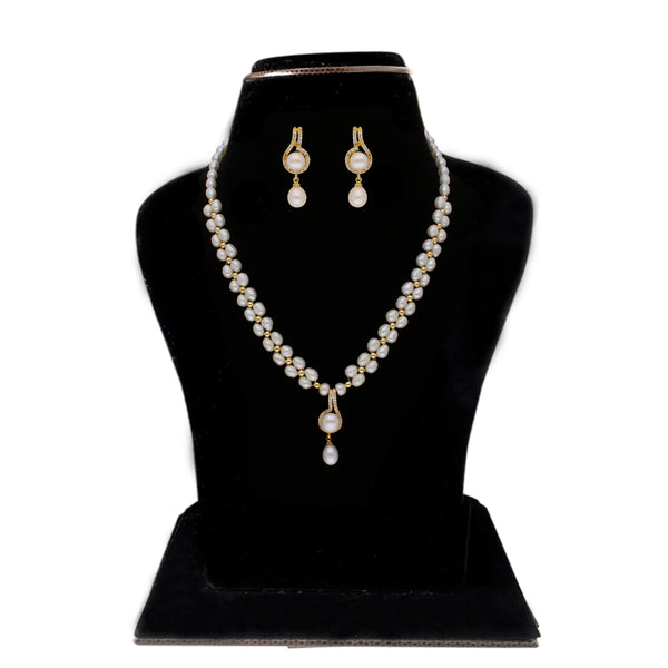 J Pearls Dharti 1 Line Pearl Sets - Real Pearl Jewelry - Distacart