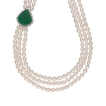 Thumbnail for J Pearls Badari 3 Lines Pearl Set - Real Pearl Jewelry - Distacart