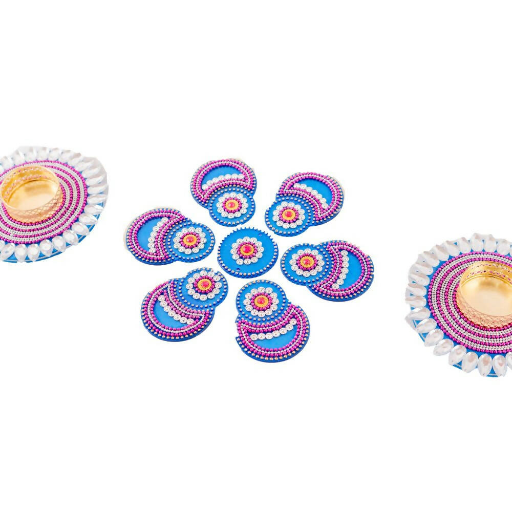 Kundan HandiKrafts Designer Double Round Blue (Baby) - Distacart