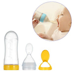 Thumbnail for Safe-O-Kid Easy Set of 2 Squeezy Silicone Food Feeder Spoon (Soft Tip) Bottle- Yellow- 90mL - Distacart