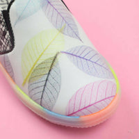 Thumbnail for Tiny Bugs Girls Leaf Printed Slip Ons Sneakers - White - Distacart