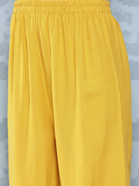 Thumbnail for NOZ2TOZ Women Yellow Embroidered Straight Kurta With Palazzo And Net Dupatta - Distacart