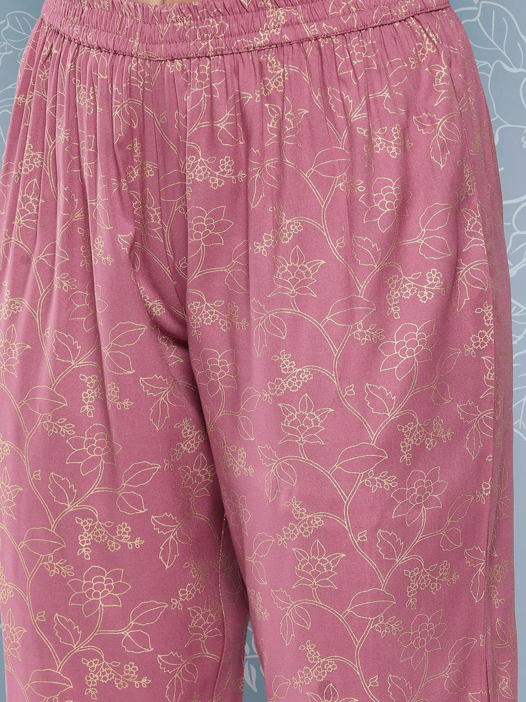 NOZ2TOZ Women Mauve Embroidered Straight Kurta With Palazzo And Net Dupatta - Distacart