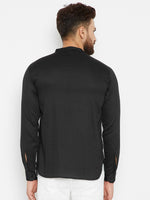 Thumbnail for Even Apparels Black Pure Cotton Men's Kurta With Band Collar - Distacart