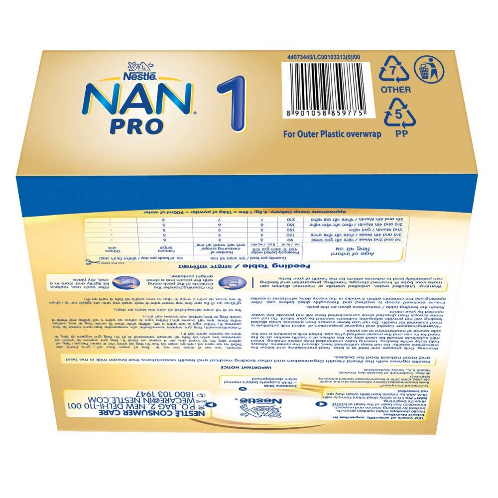 Nestle Nan Pro 1 Infant Formula Powder Upto 6 months Stage 1 - Distacart