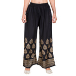 Thumbnail for PAVONINE Black Color Golden Printed Rayon Fabric Sharara For Girls & Women - Distacart