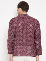 Thumbnail for Even Apparels Maroon Pure Cotton Men's Kurta With Slit Neckline - Distacart