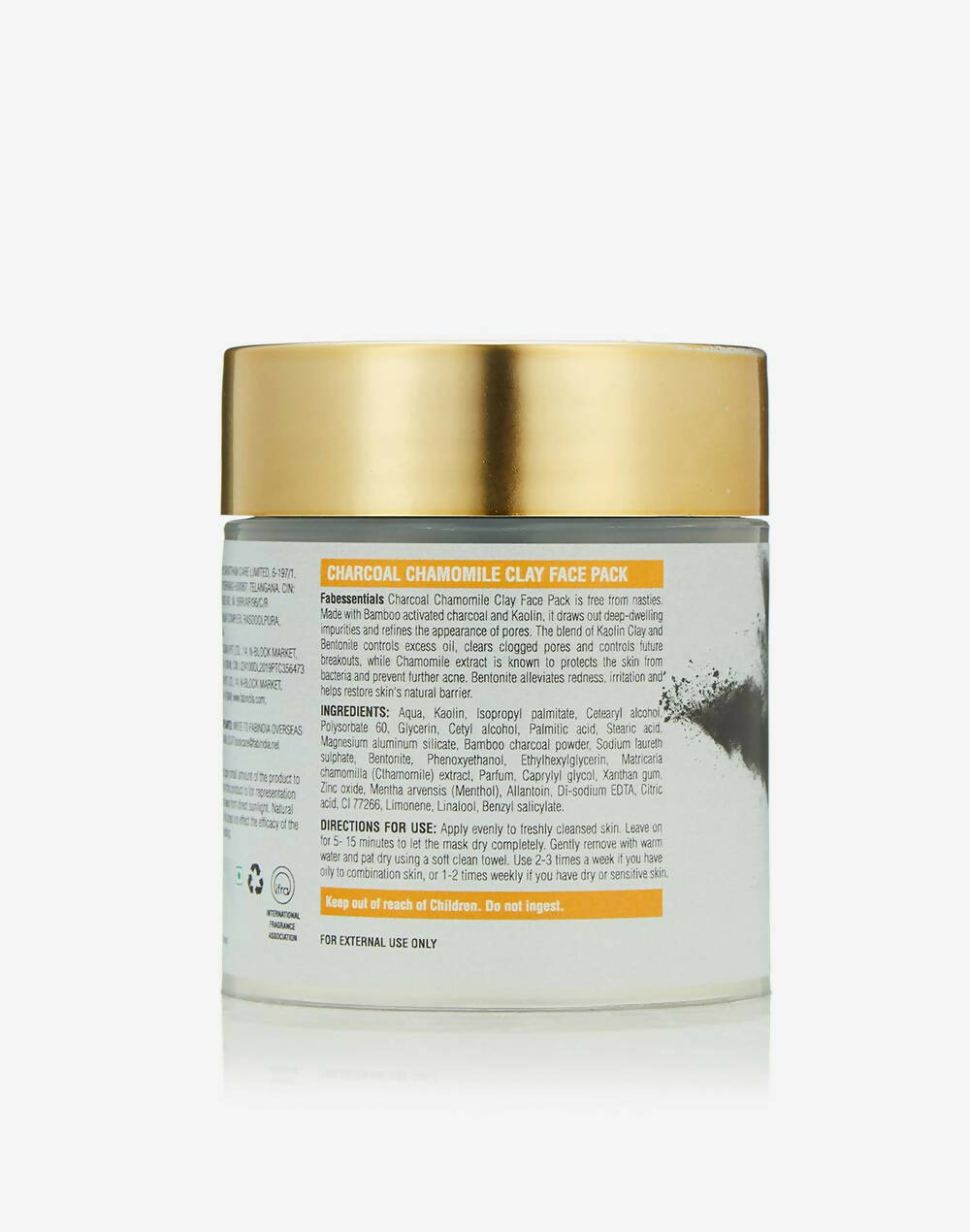 Fabessentials Charcoal Chamomile Clay Face Pack - Distacart