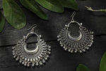 Thumbnail for Mominos Fashion Johar Kamal Oxidised Silver-Plated Chandbali Earrings - Distacart