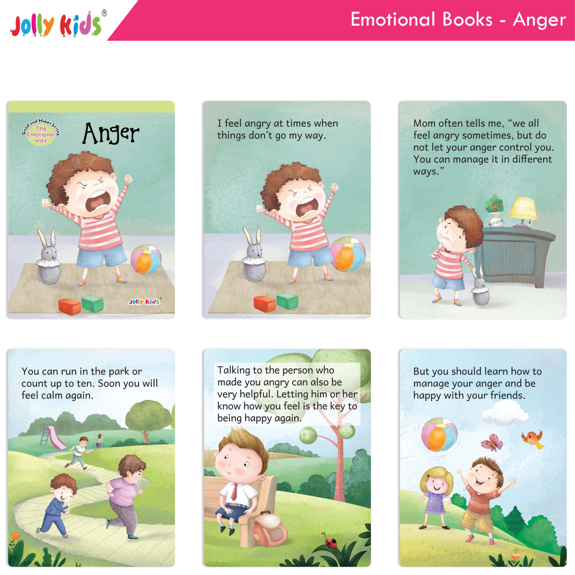 Jolly Kids Good & Happy Living The Emotional Way Story Books (Set of 8) Learning Stories about Feeling and Emotions| Ages 3 - 8 years - Distacart