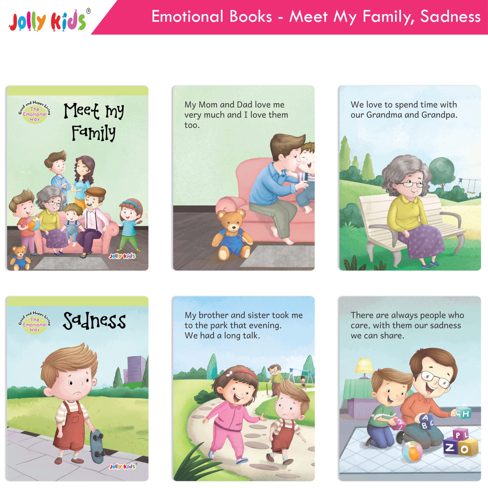 Jolly Kids Good & Happy Living The Emotional Way Story Books (Set of 8) Learning Stories about Feeling and Emotions| Ages 3 - 8 years - Distacart