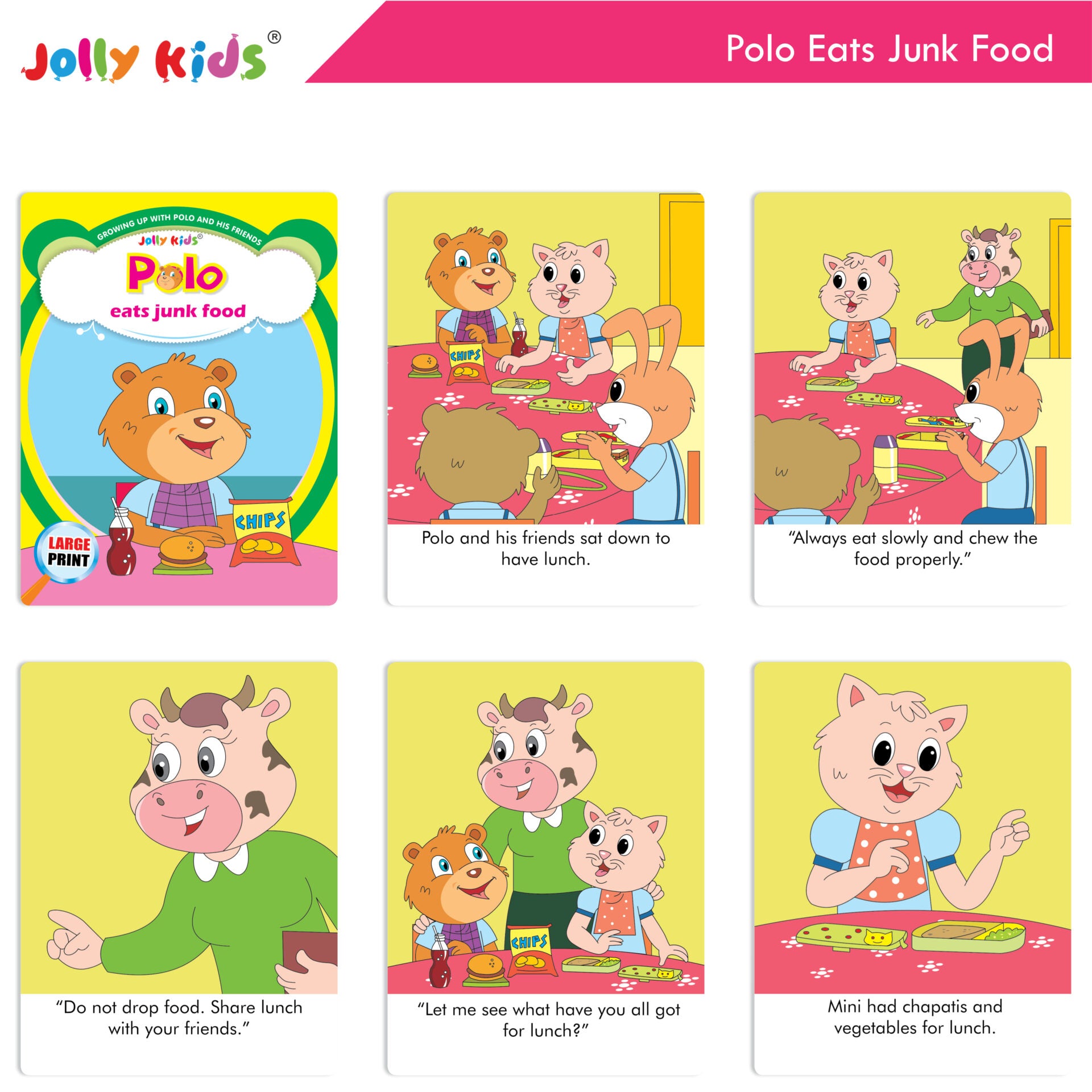 Jolly Kids Growing Up with Polo and His Friends Character Base Stories Books Set of 8| Large Picture Stories Books for Kids Ages 3 -8 Years - Distacart
