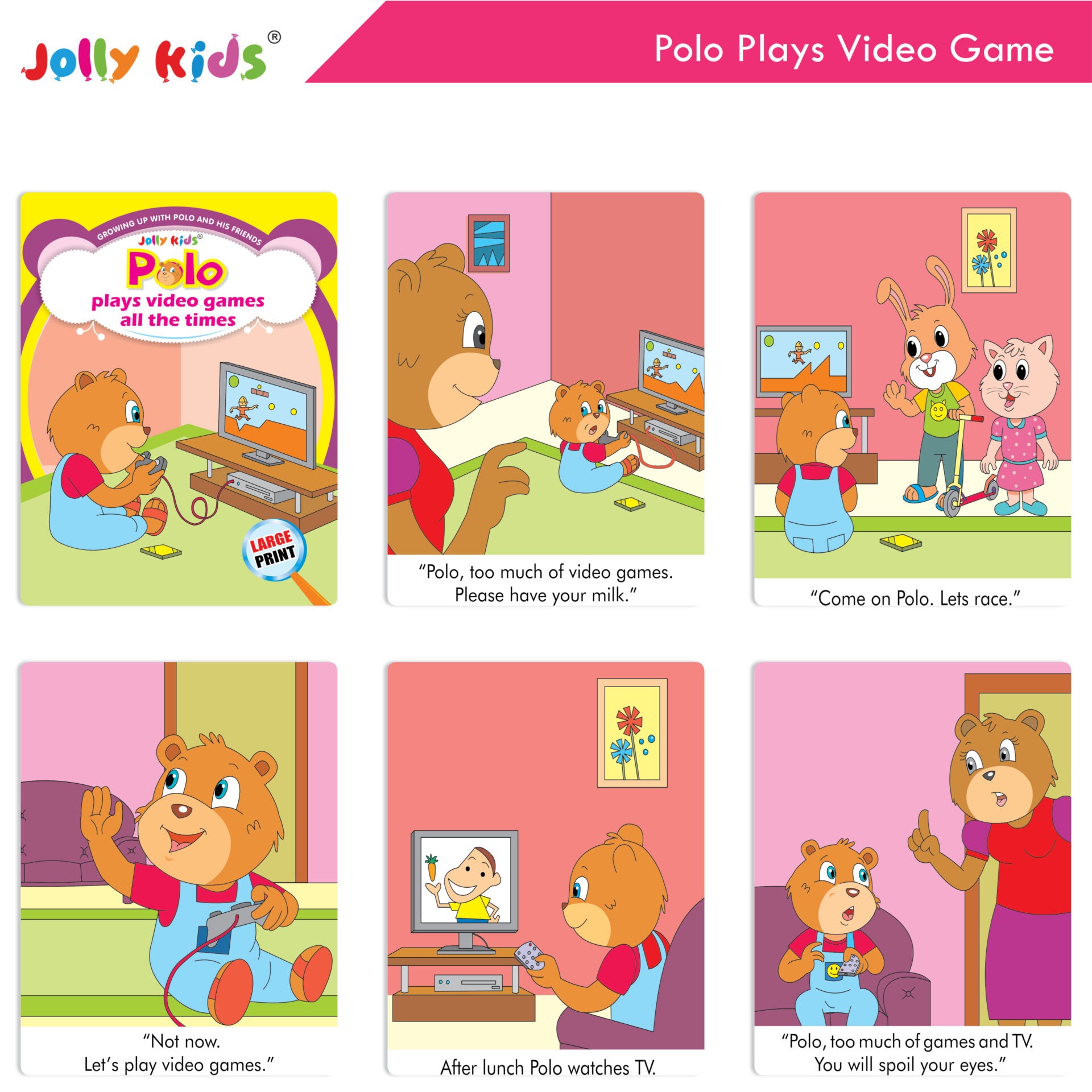 Jolly Kids Growing Up with Polo and His Friends Character Base Stories Books Set of 8| Large Picture Stories Books for Kids Ages 3 -8 Years - Distacart