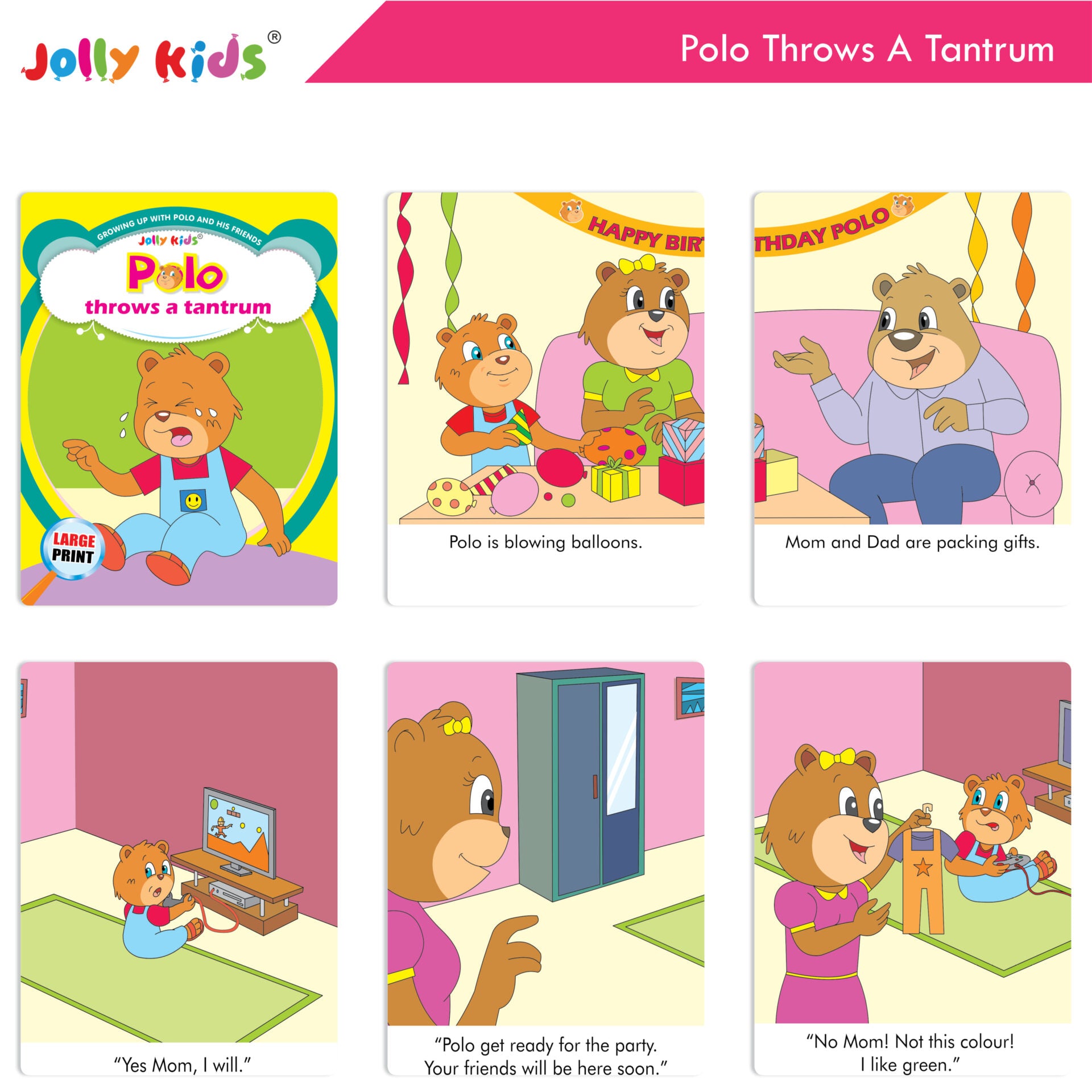 Jolly Kids Growing Up with Polo and His Friends Character Base Stories Books Set of 8| Large Picture Stories Books for Kids Ages 3 -8 Years - Distacart