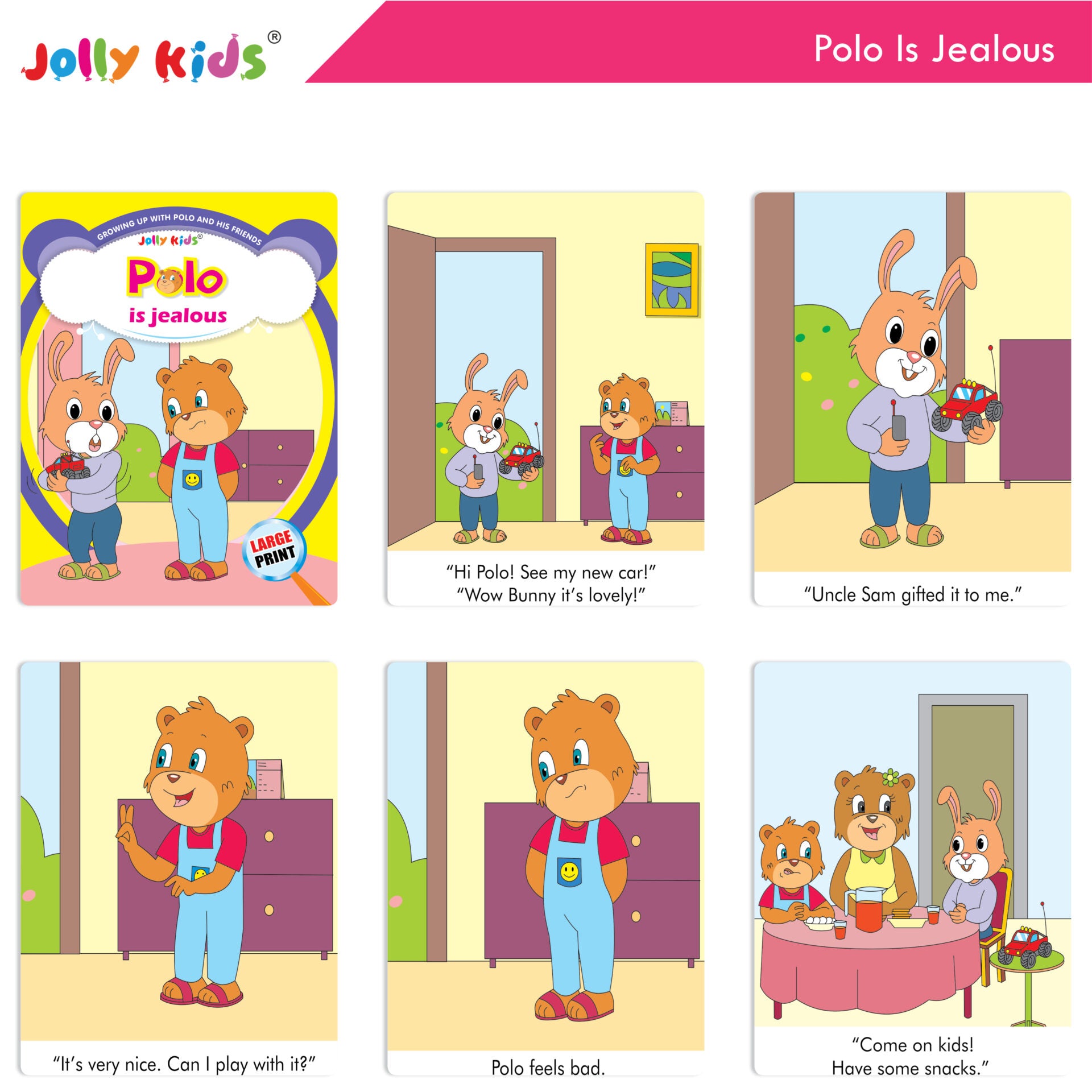 Jolly Kids Growing Up with Polo and His Friends Character Base Stories Books Set of 8| Large Picture Stories Books for Kids Ages 3 -8 Years - Distacart