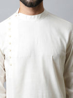 Thumbnail for Even Apparels White Color Pure Cotton Men's Kurta With Side Placket (MMS135) - Distacart