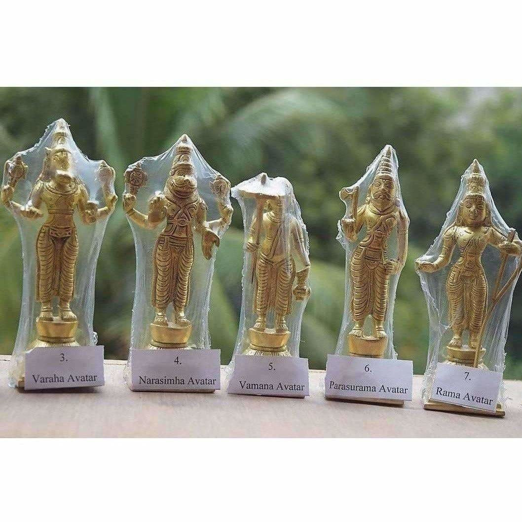 Dasavathara 10 Avathara's of Lord Vishnu-Brass Statue Set - Distacart