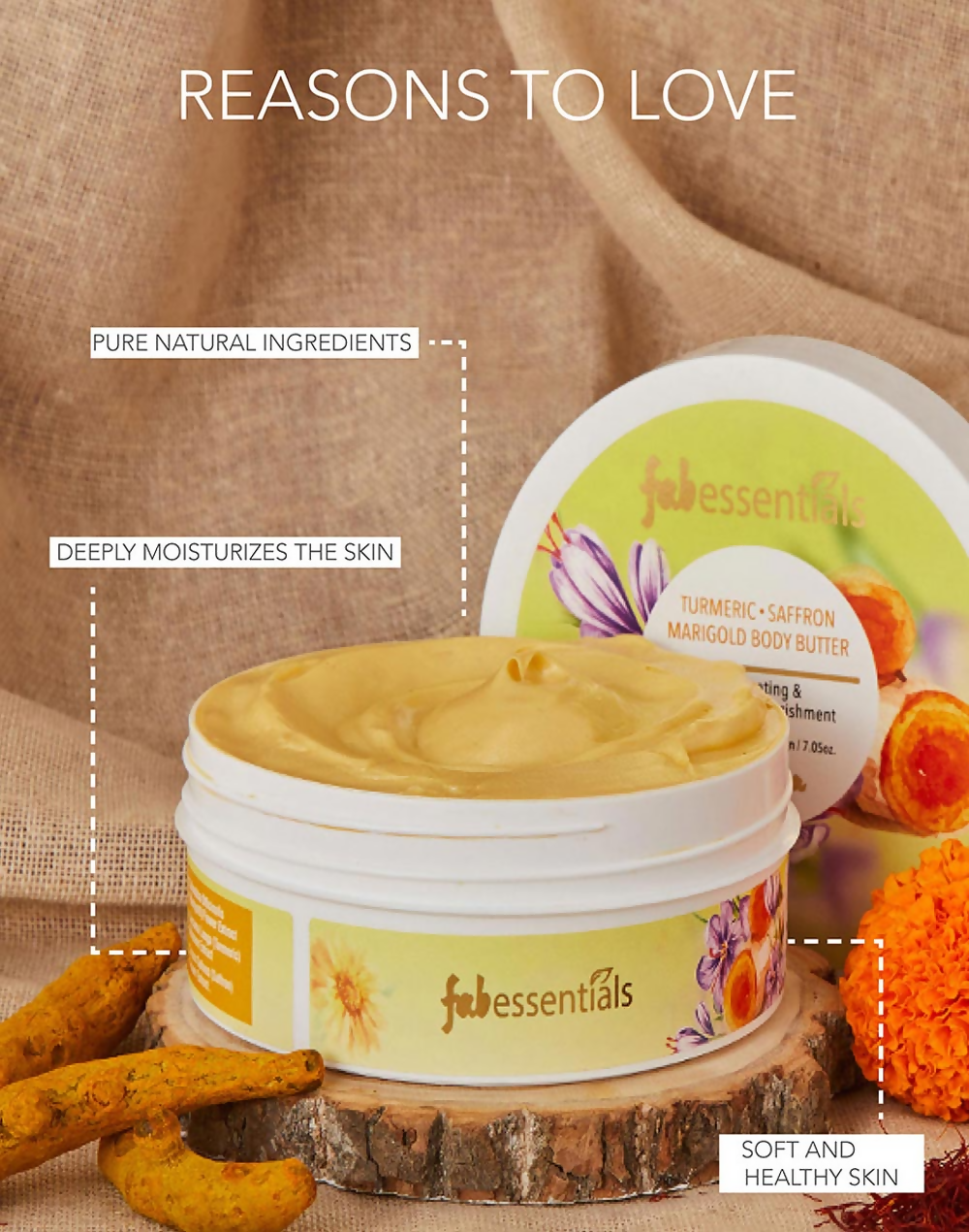 Fabessentials Turmeric Saffron Marigold Body Butter - Distacart