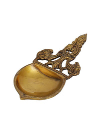 Thumbnail for eCraftIndia Beige Ethnic Design Diya With Handle - Distacart