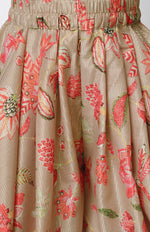 Thumbnail for Lil Drama Golden Weaves Beige Crop Top With Dhoti Co-Ordinate Set - Distacart