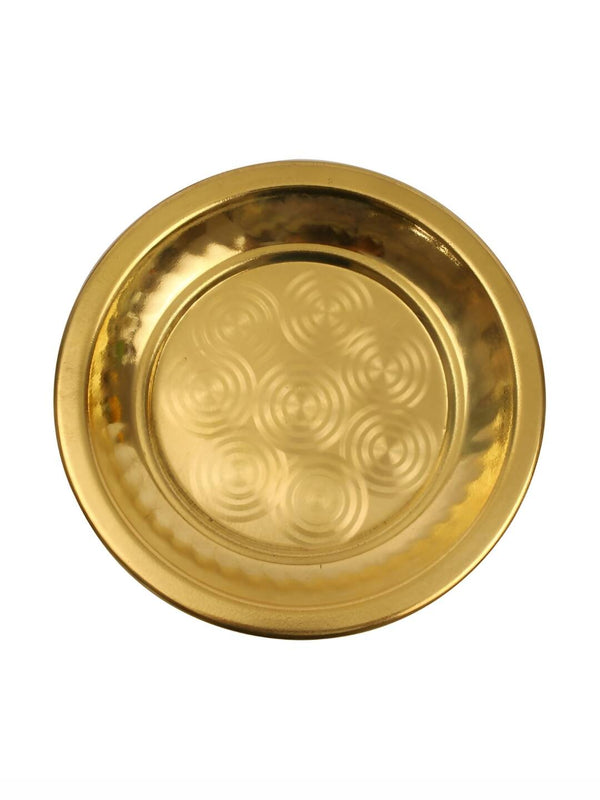 Spillbox Gold-Toned Brass Ring Thali Pooja Essential - Distacart