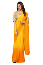 Thumbnail for Vamika Yellow Half N Half Georgette Saree - Distacart