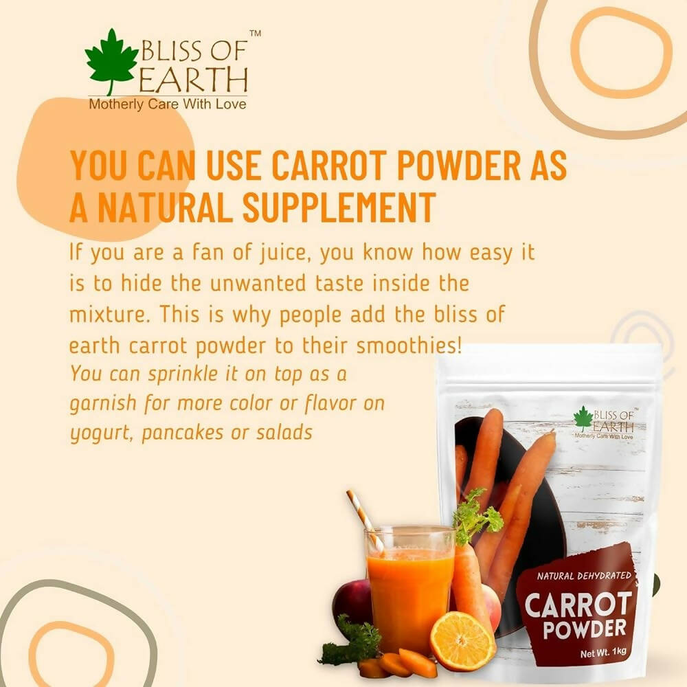 Bliss of Earth Natural Dehydrated Carrot Powder - Distacart