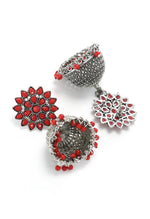 Thumbnail for Mominos Fashion Johar Kamal Kundan Work Jhumka With Red Beads - Distacart