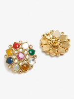 Thumbnail for Multicoloured Contemporary Studs Earrings - Ruby Raang - Distacart