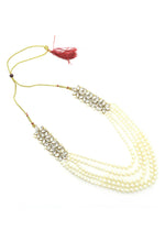 Thumbnail for Mominos Fashion Johar Kamal Gold-Plated Rani Haar with White and Off white Pearls Jewellery Set - Distacart