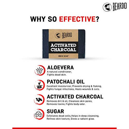 Beardo Activated Charcoal Brick Soap - Distacart