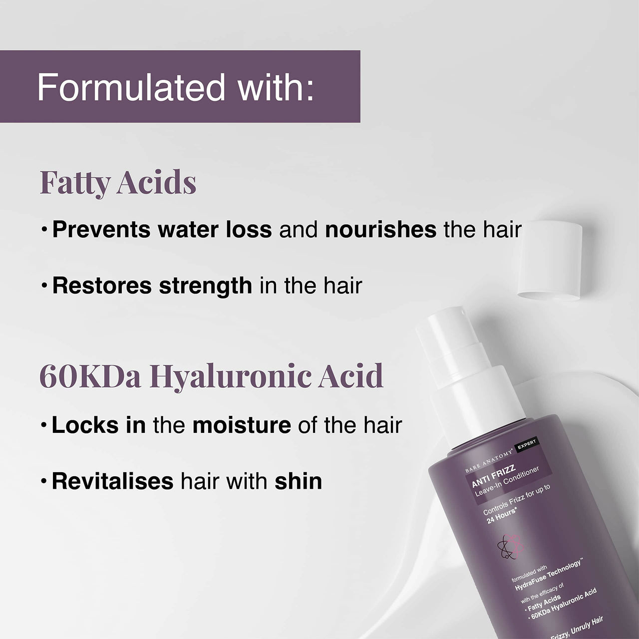 Bare Anatomy Anti Frizz Leave In Conditioner For Unruly & Frizzy Hair - Distacart