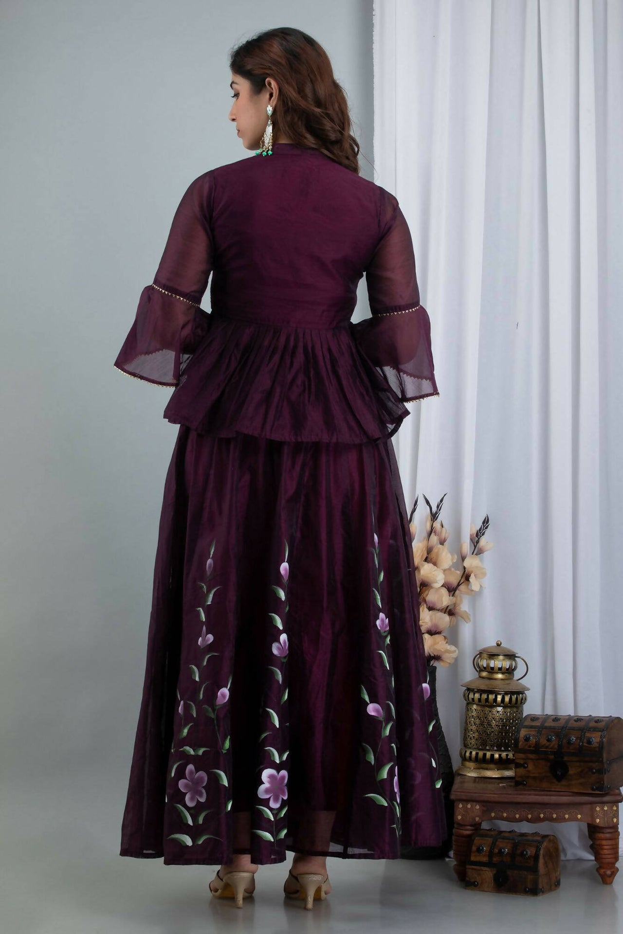 Women's Hand Paint Falsi Lehenga Top - Isya - Distacart