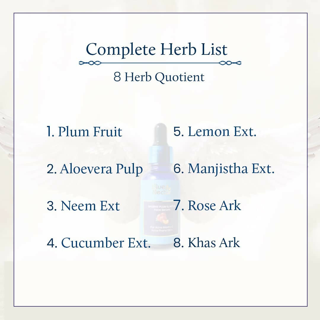 Blue Nectar Shubhr Plum & Neem Face Serum for Acne Prone Skin - Distacart